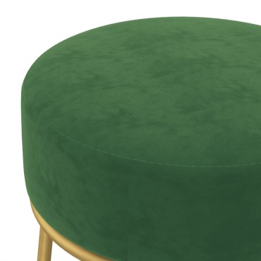 vidaXL Στρογγυλό Σκαμπό Hocker Πράσινο Βελούδινο 30x38cm