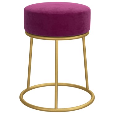 vidaXL Στρογγυλό Σκαμπό Hocker Μοβ Βελούδινο 30x38cm