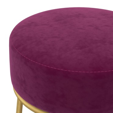 vidaXL Στρογγυλό Σκαμπό Hocker Μοβ Βελούδινο 30x38cm