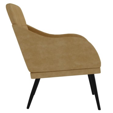 vidaXL Πολυθρόνα Καφέ 63x76x80cm Βελούδινη 1 τεμ.