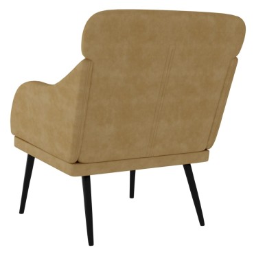 vidaXL Πολυθρόνα Καφέ 63x76x80cm Βελούδινη 1 τεμ.