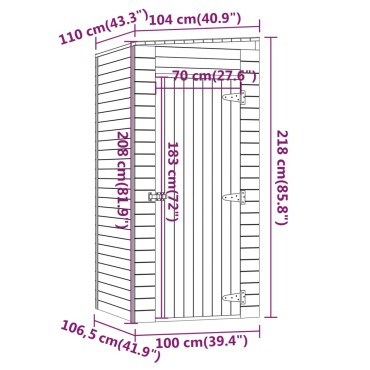 vidaXL Αποθήκη Κήπου 100x110x218 εκ. από Εμποτισμένο Ξύλο Πεύκου