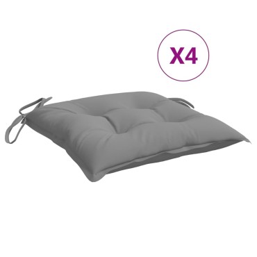 vidaXL Μαξιλάρια Καρέκλας Κήπου 4 τεμ. Γκρι 40x40x7cm Υφασμάτινα