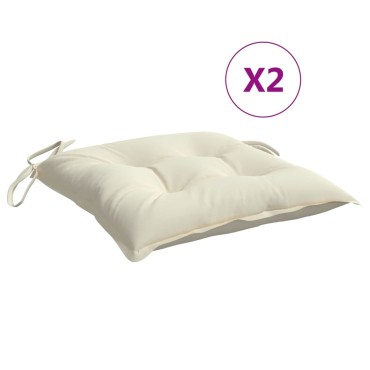 vidaXL Μαξιλάρια Καρέκλας Κήπου 2 τεμ. Λευκά 40x40x7cm Υφασμάτινα