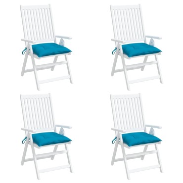vidaXL Μαξιλάρια Καρέκλας 4 τεμ. Αν. Μπλε 40x40x7cm Υφασμάτινα