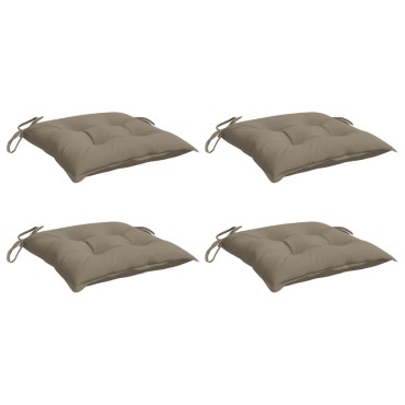 vidaXL Μαξιλάρια Καρέκλας Κήπου 4 τεμ. Taupe 40x40x7cm Υφασμάτινα