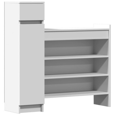 vidaXL Παπουτσοθήκη Λευκή 100,5x28x100cm από Επεξεργασμένο Ξύλο