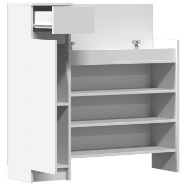 vidaXL Παπουτσοθήκη Λευκή 100,5x28x100cm από Επεξεργασμένο Ξύλο