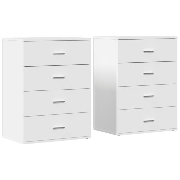 vidaXL Βοηθητικά Ντουλάπια 2 τεμ. Λευκή 60x39x80cm Επεξεργ. Ξύλο