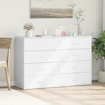 vidaXL Βοηθητικά Ντουλάπια 2 τεμ. Λευκή 60x39x80cm Επεξεργ. Ξύλο