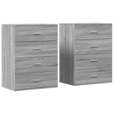 vidaXL Βοηθητικά Ντουλάπια 2 τεμ. Γκρι Sonoma 60x39x80cm Επεξεργ. Ξύλο