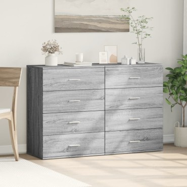 vidaXL Βοηθητικά Ντουλάπια 2 τεμ. Γκρι Sonoma 60x39x80cm Επεξεργ. Ξύλο