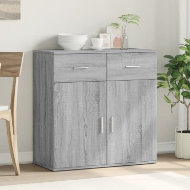 vidaXL Μπουφές Γκρι Sonoma 79x38x80cm από Επεξεργασμένο Ξύλο 1 τεμ.