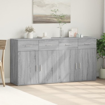 vidaXL Βοηθητικά Ντουλάπια 2 τεμ. Γκρι Sonoma 79x38x80cm Επεξ. Ξύλο