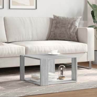 vidaXL Τραπεζάκι Σαλονιού Γκρι Sonoma 51,5x51,5x30cm Επεξ. Ξύλο 1 τεμ.