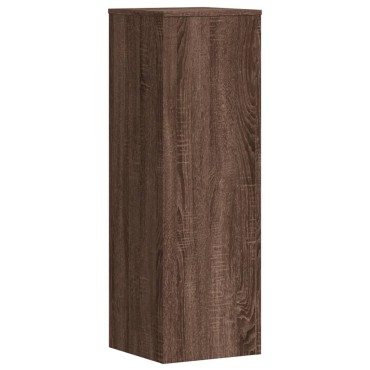 vidaXL Βάσεις Φυτών 2 Τεμ. Καφέ Δρυς 33x33x100 εκ. Επεξεργασμένο Ξύλο