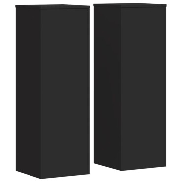 vidaXL Βάσεις Φυτών 2 τεμ. Μαύρες 33x33x100 εκ. από Επεξεργασμένο Ξύλο