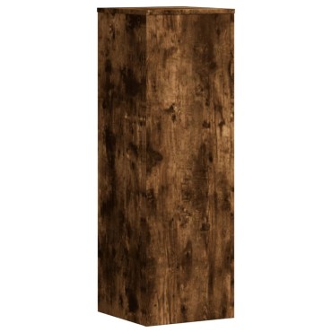 vidaXL Βάσεις Φυτών Καπνιστή Δρυς 33x33x100εκ Επεξεργασμένο Ξύλο