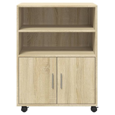 vidaXL Ντουλάπι Τροχήλατο Sonoma Δρυς 60x48x81cm από Επεξ. Ξύλο 1 τεμ.