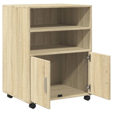vidaXL Ντουλάπι Τροχήλατο Sonoma Δρυς 60x48x81cm από Επεξ. Ξύλο 1 τεμ.
