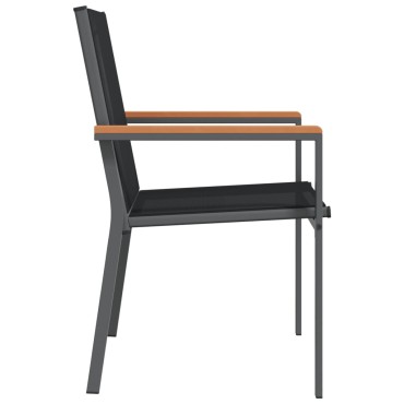 vidaXL Καρέκλες Κήπου 4 τεμ. Μαύρες 55x61,5x90cm από Textilene/Ατσάλι