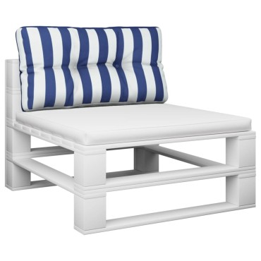 vidaXL Μαξιλάρι Παλέτας Μπλε & Λευκό Ριγέ 80x40x12cm Υφασμάτινο