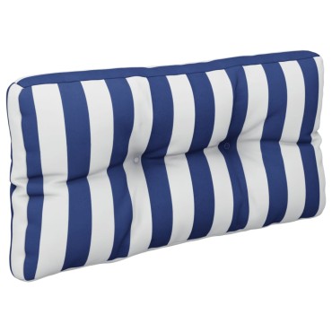 vidaXL Μαξιλάρι Παλέτας Μπλε & Λευκό Ριγέ 80x40x12cm Υφασμάτινο