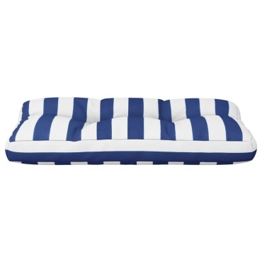 vidaXL Μαξιλάρι Παλέτας Μπλε & Λευκό Ριγέ 80x40x12cm Υφασμάτινο