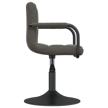 vidaXL Σκαμπό Μπαρ Σκούρο Γκρι Βελούδινο 48x47x(71-85,5)cm 1 τεμ.
