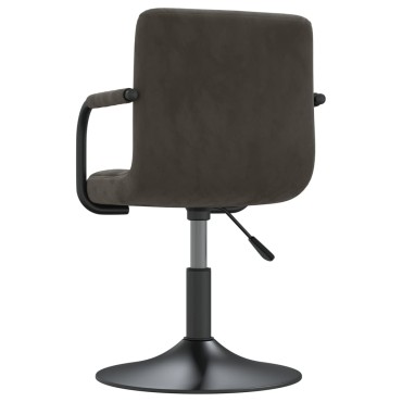 vidaXL Σκαμπό Μπαρ Σκούρο Γκρι Βελούδινο 48x47x(71-85,5)cm 1 τεμ.