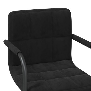 vidaXL Καρέκλα Τραπεζαρίας Μαύρη Βελούδινη 48x47x(71-85,5)cm 1 τεμ.
