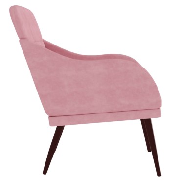 vidaXL Πολυθρόνα Ροζ 63x76x 80cm Βελούδινη 1 τεμ.