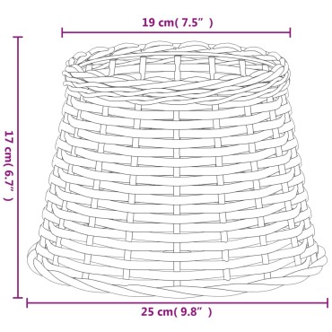 vidaXL Καπέλο Φωτιστικού Λευκό Ø25x17 εκ. από Wicker