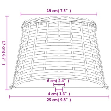 vidaXL Καπέλο Φωτιστικού Λευκό Ø25x17 εκ. από Wicker