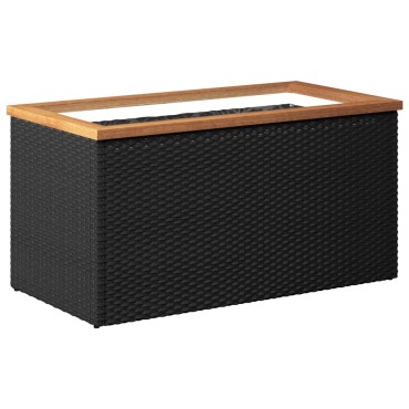 vidaXL Ζαρντινιέρα Μαύρη 80 x 40 x 40 εκ. από Συνθετικό Ρατάν