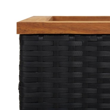 vidaXL Ζαρντινιέρα Μαύρη 80 x 40 x 40 εκ. από Συνθετικό Ρατάν