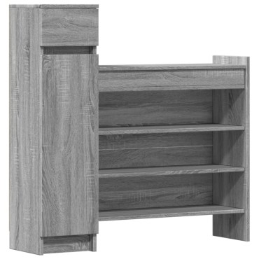 vidaXL Παπουτσοθήκη Γκρι Sonoma 100,5x28x100cm από Επεξεργασμένο Ξύλο