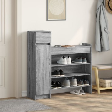 vidaXL Παπουτσοθήκη Γκρι Sonoma 100,5x28x100cm από Επεξεργασμένο Ξύλο