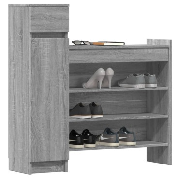 vidaXL Παπουτσοθήκη Γκρι Sonoma 100,5x28x100cm από Επεξεργασμένο Ξύλο