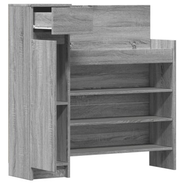 vidaXL Παπουτσοθήκη Γκρι Sonoma 100,5x28x100cm από Επεξεργασμένο Ξύλο