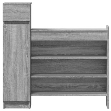vidaXL Παπουτσοθήκη Γκρι Sonoma 100,5x28x100cm από Επεξεργασμένο Ξύλο