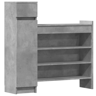 vidaXL Παπουτσοθήκη Γκρι Σκυροδέματος 100,5x28x100cm Επεξεργ. Ξύλο