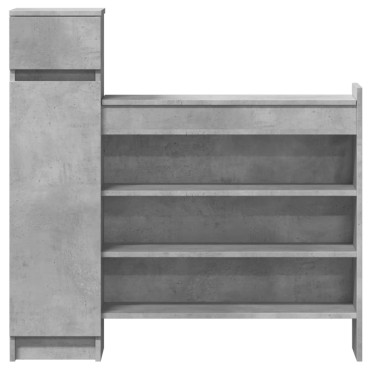 vidaXL Παπουτσοθήκη Γκρι Σκυροδέματος 100,5x28x100cm Επεξεργ. Ξύλο