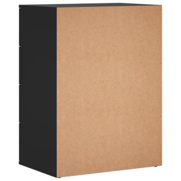 vidaXL Βοηθητικά Ντουλάπια 2 τεμ. Μαύρη 60x39x80cm Επεξεργ. Ξύλο