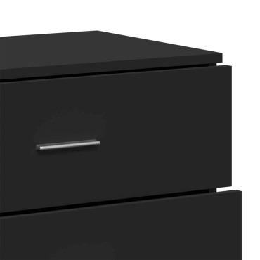 vidaXL Βοηθητικά Ντουλάπια 2 τεμ. Μαύρη 60x39x80cm Επεξεργ. Ξύλο