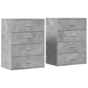 vidaXL Βοηθητικά Ντουλάπια 2 τεμ. Γκρι Σκυρ. 60x39x80cm Επεξεργ. Ξύλο