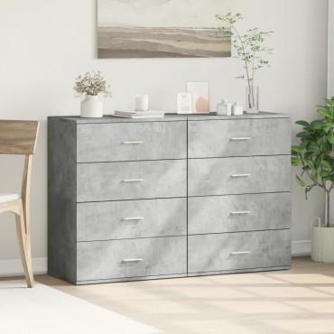 vidaXL Βοηθητικά Ντουλάπια 2 τεμ. Γκρι Σκυρ. 60x39x80cm Επεξεργ. Ξύλο