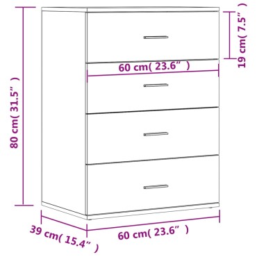 vidaXL Βοηθητικά Ντουλάπια 2 τεμ. Γκρι Σκυρ. 60x39x80cm Επεξεργ. Ξύλο