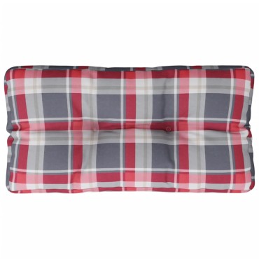 vidaXL Μαξιλάρι Παλέτας Κόκκινο Καρό 80x40x12cm Υφασμάτινο