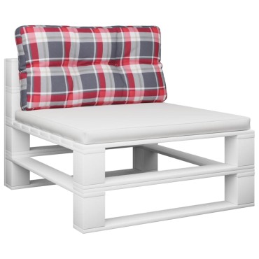 vidaXL Μαξιλάρι Παλέτας Κόκκινο Καρό 80x40x12cm Υφασμάτινο